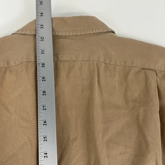 Vintage Polo Ralph Lauren Shirt XL Beige Twill Long Sleeve 1/2 Zip Military - Picture 13 of 16